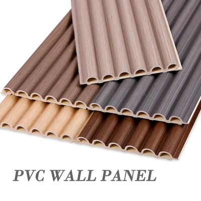 Quality 15mm Interior Decoration Wall Panel PVC Wood Plastic Arc Board factory