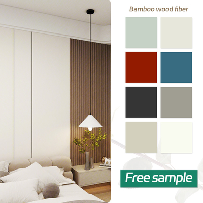Quality 8 Mm Interior Decoration Bamboo Wood Fiber Wall Panel Fireproof Skin Feeling Wood Veneer factory
