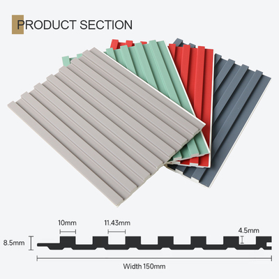 Quality 8.5mm Wood Plastic Grille WPC Fluted Wall Panel No Paint Waterproof factory