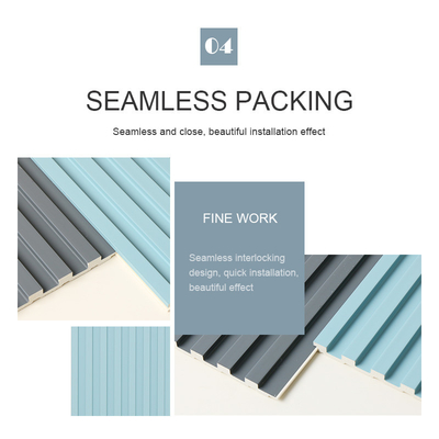 Quality 8.5mm Wood Plastic Grille WPC Fluted Wall Panel No Paint Waterproof factory