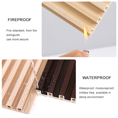 Quality Anti Corrosion 3D Wood Plastic Fluted Wall Panel Grille factory