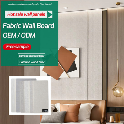 Quality 8 Mm Modern Luxury Bamboo Fiber Wood Veneer Fabric Textured PVC Panel Walls factory