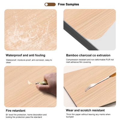 Quality Interior Decorative Bamboo Crystal Panels Wood Grain Bamboo Charcoal Wood Veneer Panels factory