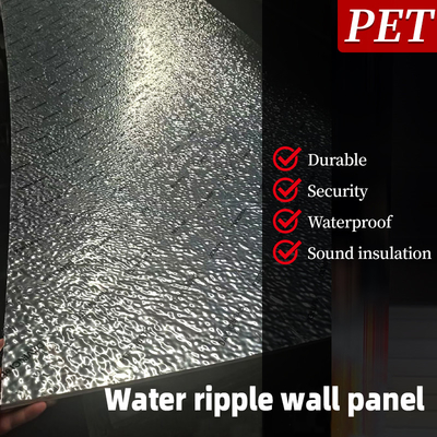 Quality 8mm PET 3D Water Ripple Bamboo Charcoal Wall Panel Fireproof factory