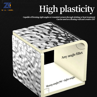 Quality PET 3D Water Ripple Wood Veneer 8mm High Density Bamboo Charcoal Wood Wall Panel factory